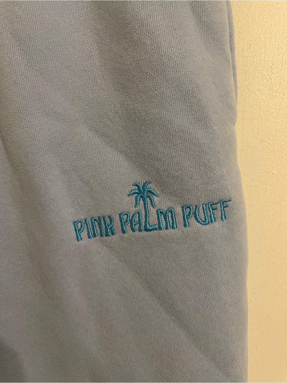 Light Blue Fleece Joggers with Elastic Waistband - Picture 2 of 4